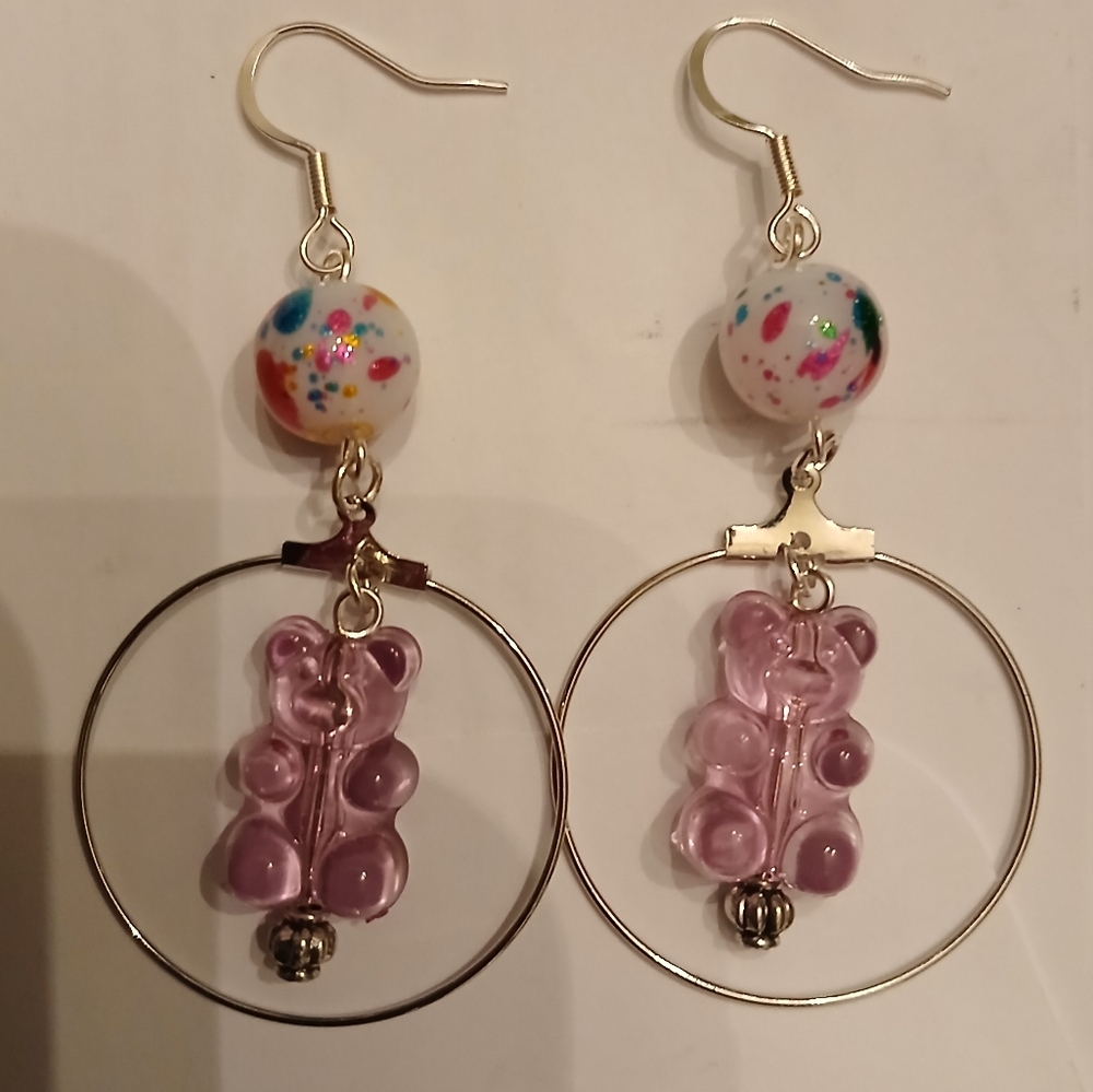 Pink Gummy Bear Earrings